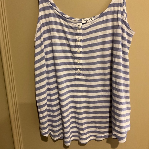 Splendid Blue and White Striped Tank Top Camisole Made in USA Size Medium - Picture 2 of 8